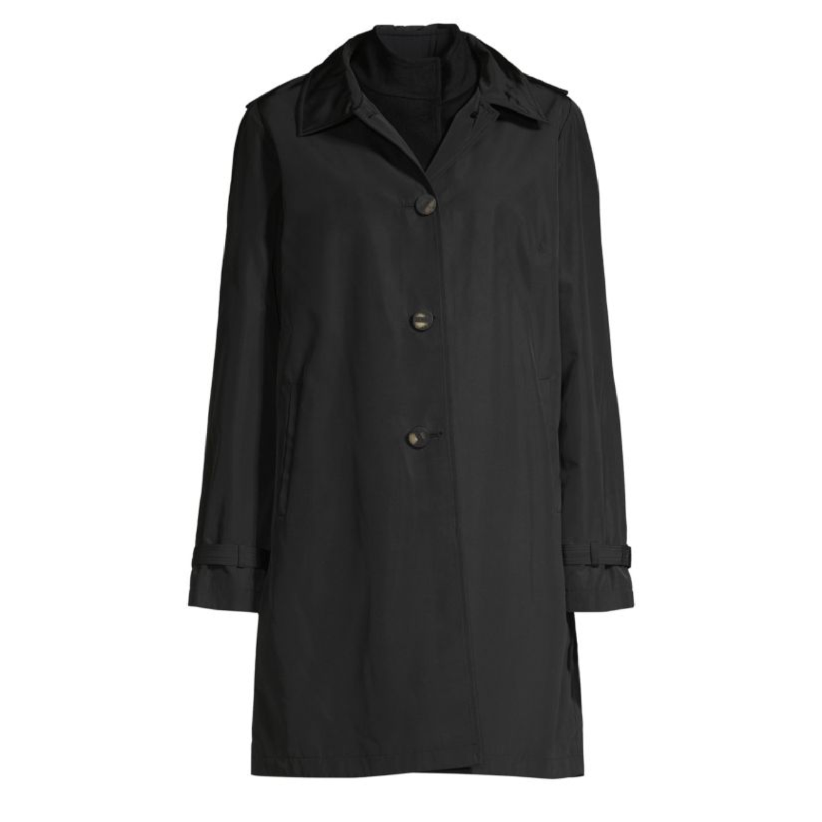 Nwt Jane Post Black 3-In-1 Loro Piana Wool Double Coat Jacket $1250 Sz M — image 7 of 8